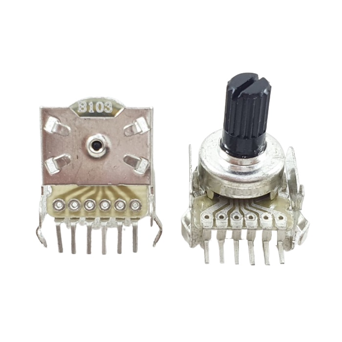 Potensio Mini 6 pin 10k Stereo Kaki 6 Lurus Potentio Meter 103