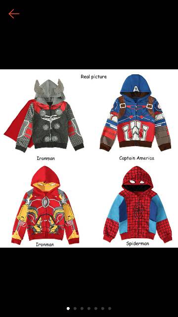 Jaket anak Super Hero