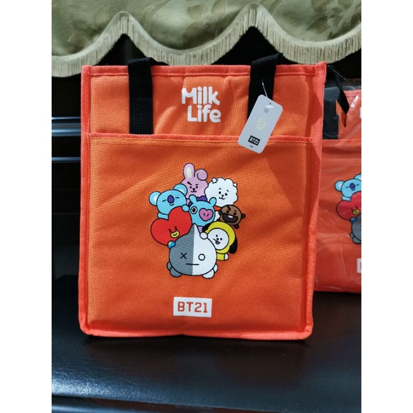 Cooler Bag Milk Life x LINE BT21 BTS official merchandise