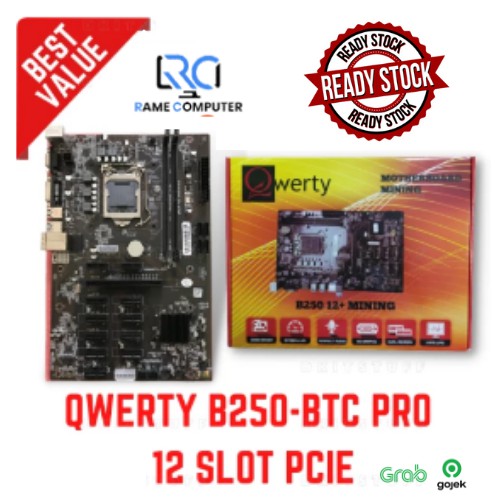 READY Motherboard QWERTY TB250 BTC LGA 1151 B250 12+ MINING mb TB-250