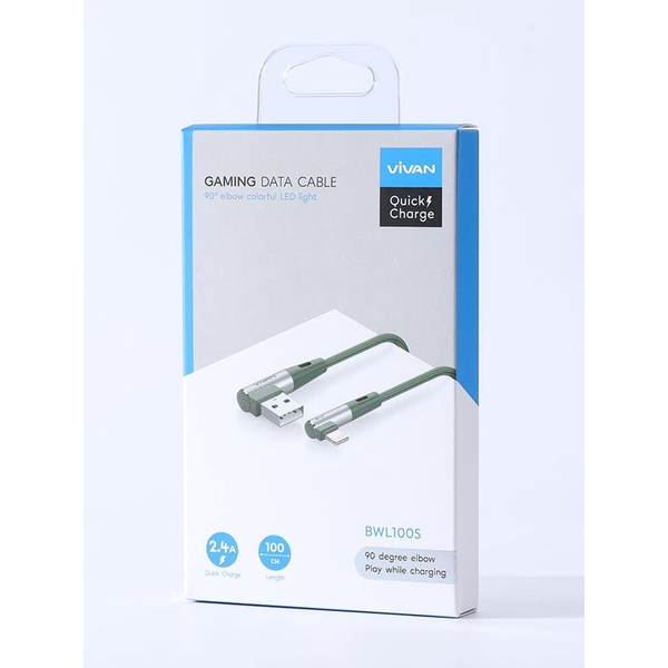 VIVAN Kabel Data BWL100S 100CM Cable Data Lightning 2.4A For iPhone Colorful Garansi Original