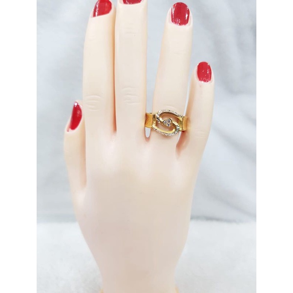 CC1244DLM cincin S bangkok love snake gold permata kombinasi emas putih berat 1.450 no 16 d 1.8 kada