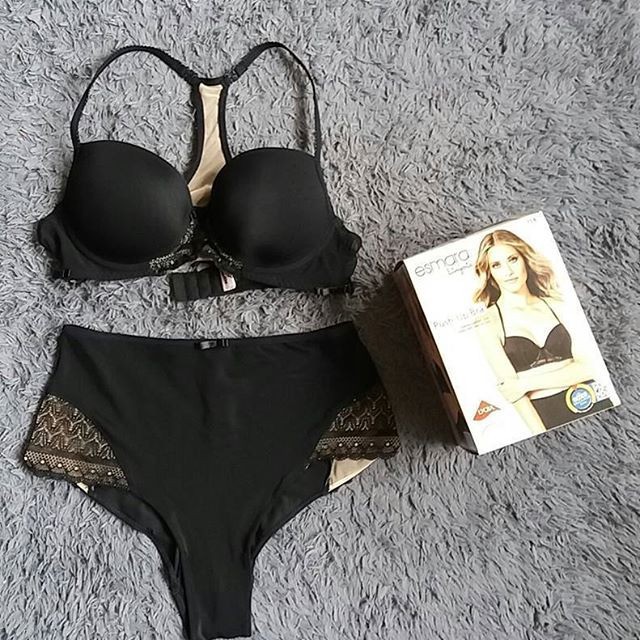 promo Bra set with panty 278434 Esmara Black with lace murah kualitas bagus