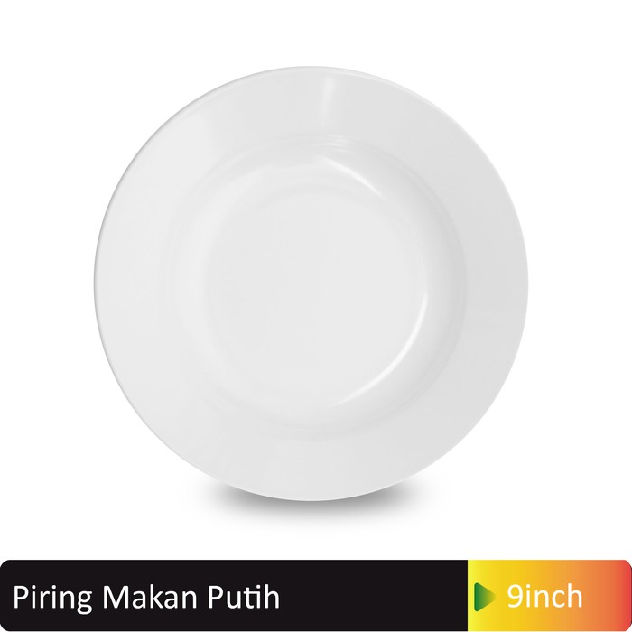 Piring Makan 9" inch Putih MELAMINE GLORI G2009