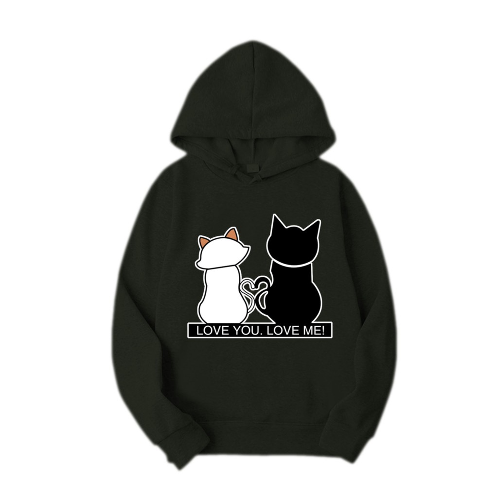 Bess - Sweater Hoodie Murah / Sweater Hoodie Wanita LOVE U LOVE ME