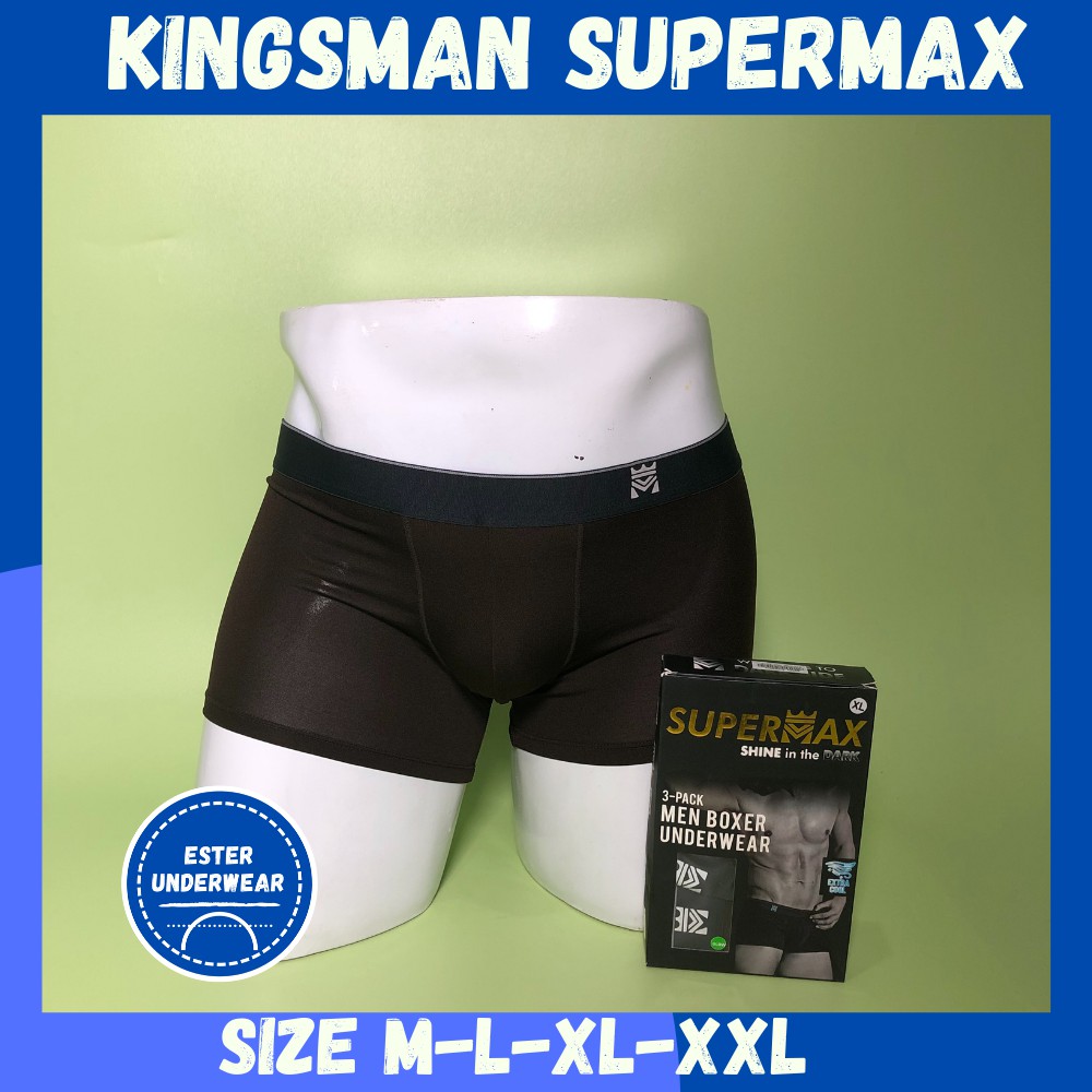 Celana Boxer Kingsman Supermax Extracool  ISI -3 Pcs