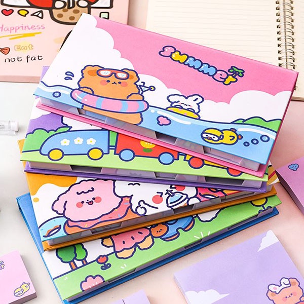 sticky notes kartun box catatan tempel spring outing bear (3H1)sno067