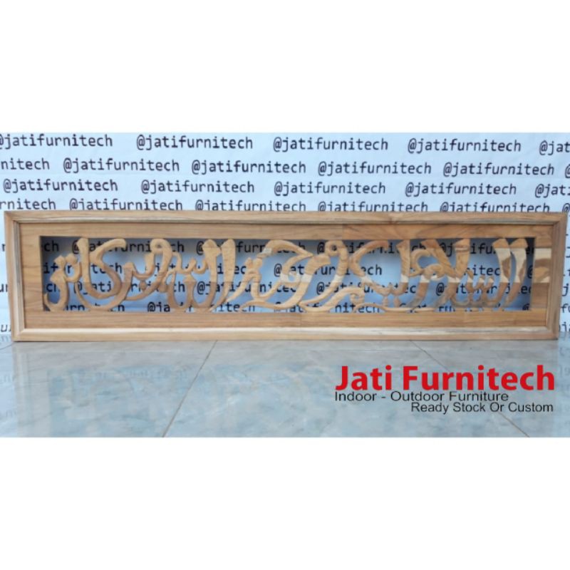 Loster Kaligrafi "assalamualaikum" // Kayu Jati // Uk 33x140