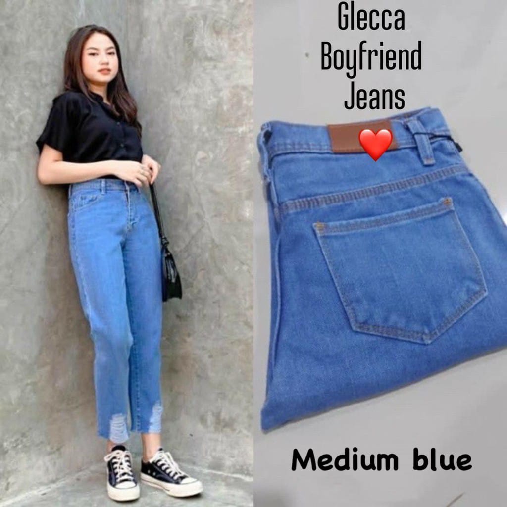 GZB Fashion Celana Panjang Jeans Wanita Terbaru /  Celana Boyfriend Jeans Wanita Glecca / Celana Jea