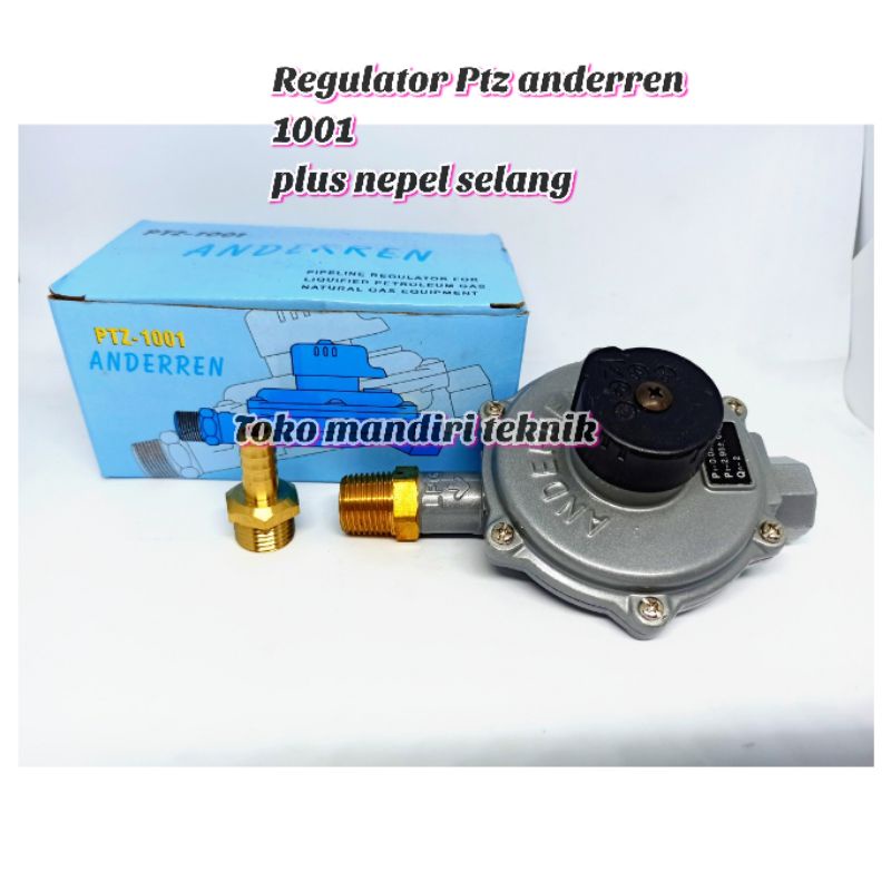 Regulator instalasi gas low presure merk ptz anderren 1001 Ori plus nepel selang
