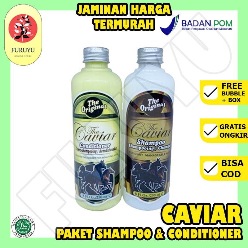 Paket The Caviar Penumbuh Rambut 2in1 Shampoo+Conditioner Rambut Shampo Kuda Konditioner Perawatan Rambut Original BPOM