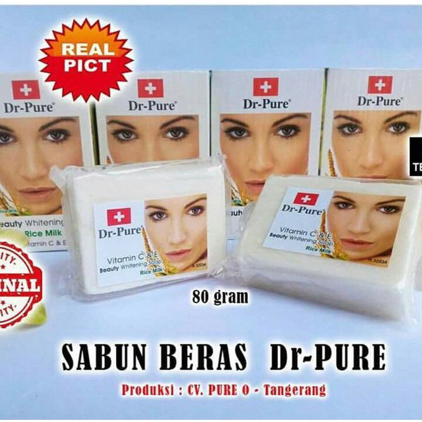 [COD] Dr Pure Sabun Beras Brightening Goat Milk &amp; Rice Milk AMPUH Melembabkan dan Mencerahkan Kulit - BPOM 100% Original