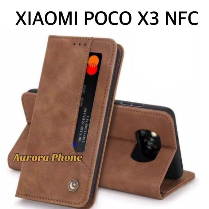 FLIP CASE XIAOMI POCO X3 NFC POLA POCO X3 NFC FLIP CASE KARTU POLA X3 - HITAM / BLACK