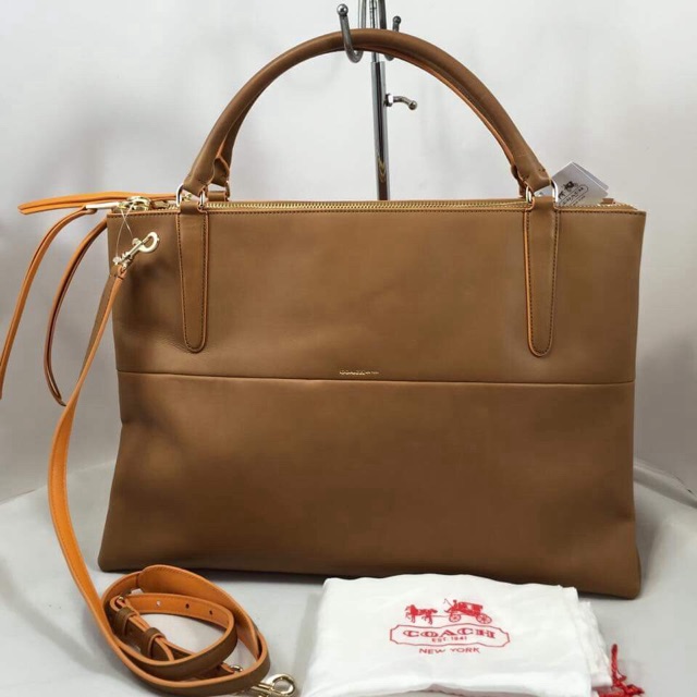COACH BROUGH  leather camel TAS BRANDED ORIGINAL COACH BROUGH