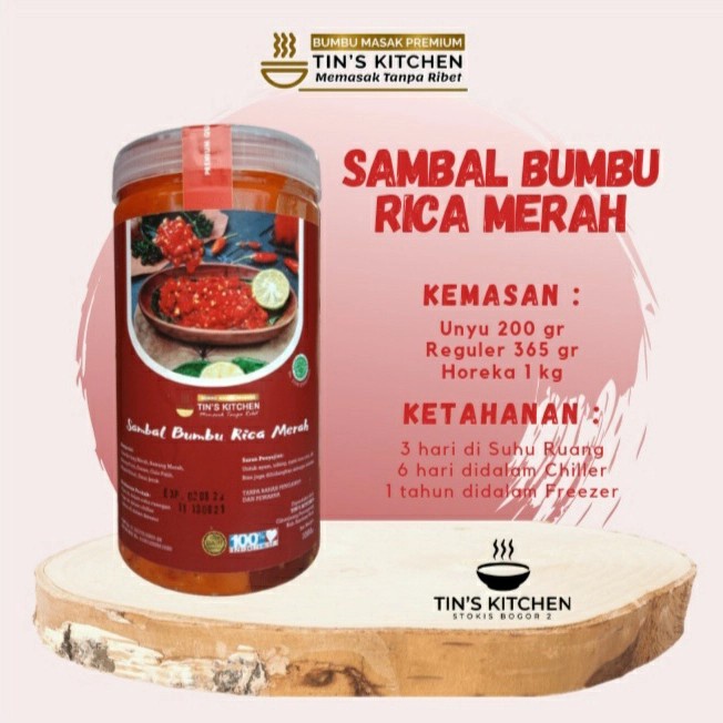 

Bumbu Rica Merah Tin's Kitchen Bumbu Masak Instan Rica-rica Ala Resto 1000gr (1kg)