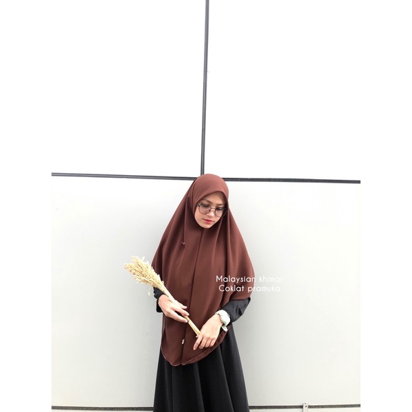 [COD] MALAYSIAN KHIMAR MATERIAL BABYDOLL ARMANY BY RURIHIJABSYARI-Coklat pramuka