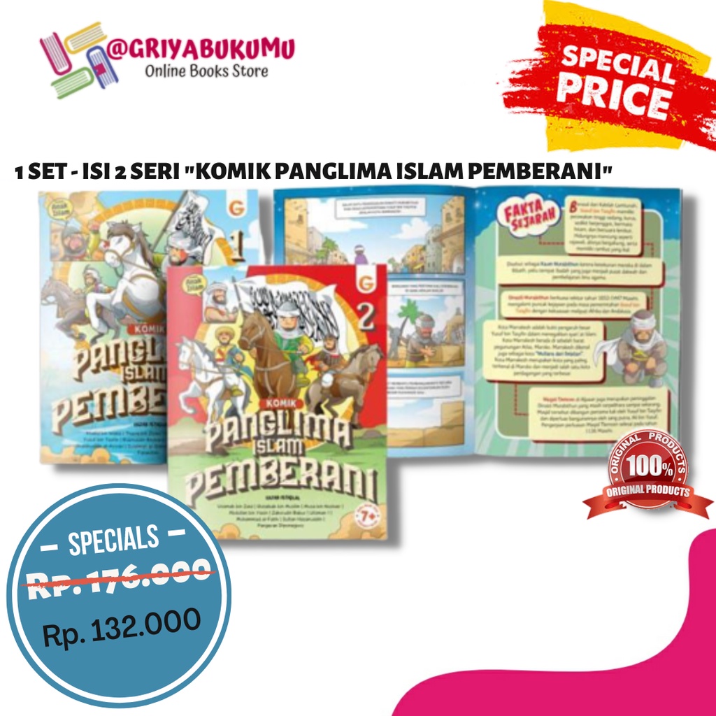 KOMIK PAKET PANGLIMA ISLAM PEMBERANI 2 SERI - NEW BUKU CERITA ANAK GEMA INSANI