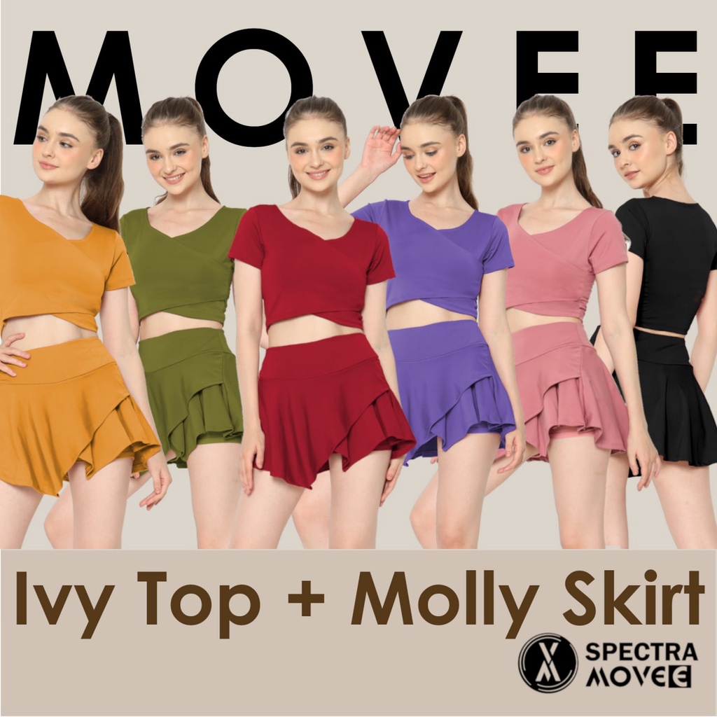 Baju senam IVY TOP rok senam MOLLY SKIRT baju senam murah baju olahraga celana senam wanita rok zumb
