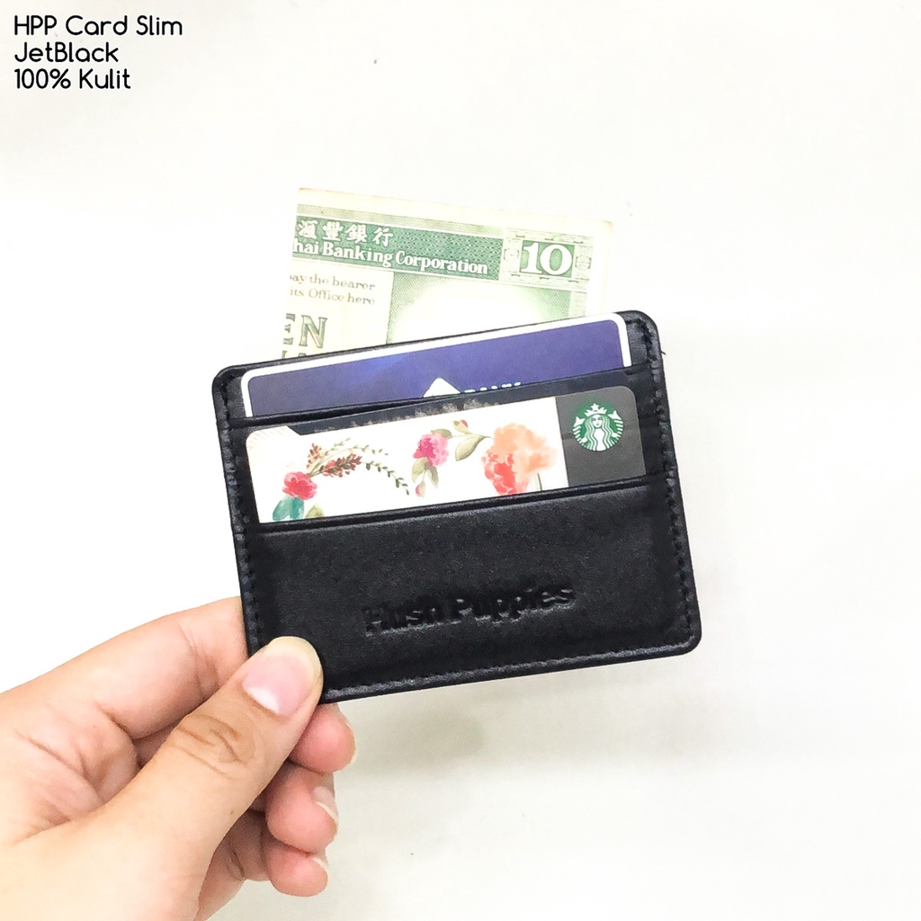 dompet kartu hushpuppies jetblack slim dompet card dompet kulit