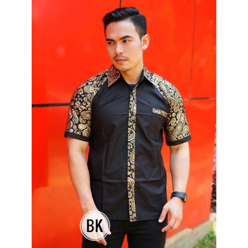 ORIGINAL Kemeja Pria Jumbo Baju Koko BIG SIZE Kemeja Koko Pria Kemeja Jumbo Kemeja Kombinasi Pria