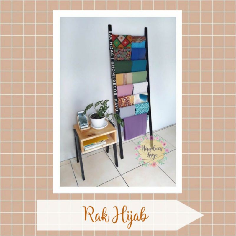HK Rak Hijab | Tempat Hijab | Rak Kayu
