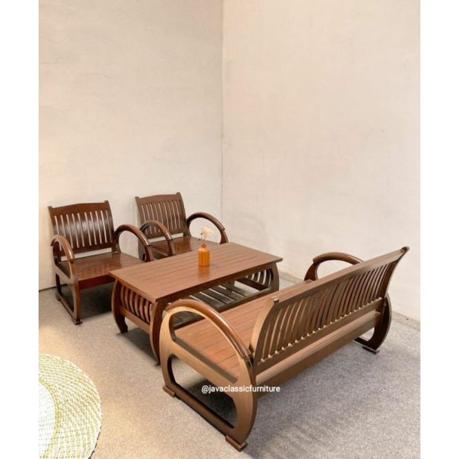 1 SET KURSI RUANG TAMU BECAK JENGKI 2 1 1 +MEJA MODEL JADUL VINTAGE ANTIK BAHAN KAYU JATI HARGA MURAH BERKUALITAS EXPORT FINISHING NATURAL SALAK FURNITURE JEPARA-1