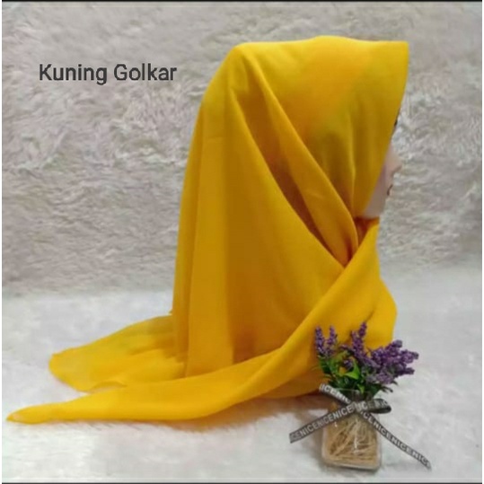 QBZ / SEGI 4 PARIS PREMIUM SERI WARNA 3 / JILBAB SEGIEMPAT PARIS NECI /SEGI EMPAT REDROS/VARISA/AZARA / CIPUT RAJUT DUA WARNA-Kuning Golkar