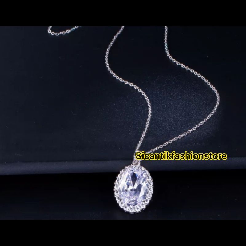 Kalung Liontin Perak Silver 925 Lapis Emas Putih Anti Karat Selamanya Kalung Titanium Kalung Nuri Silver Liontin Permata Perak Silver 925 Fashion Wanita Terlaris Anti Karat Selamanya Kalung Titanium Nuri Kalung Wanita Rantai Nuri Liontin Permata