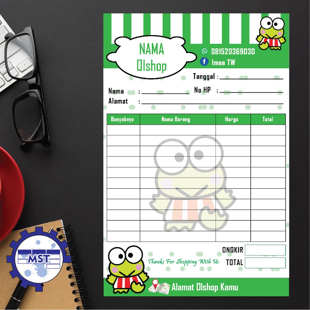 

Nota Olshop Keroppi 4 Buku / Nota Penjualan - Dicetak sesuai nama toko