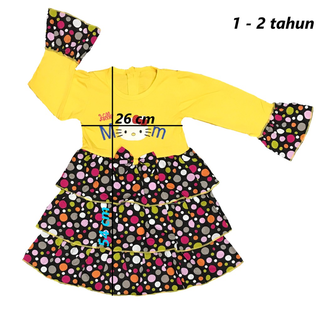 BAYIe - Baju Muslim Anak / Bayi Perempuan motif  KITTY / Gamis anak cewek umur 1 - 2 tahun