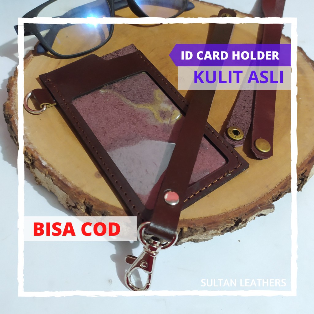 

Name Tag / Tali ID Card Holder / Gantungan ID Card Kulit Asli Bisa Grafir Nama & Logo Perusahaan
