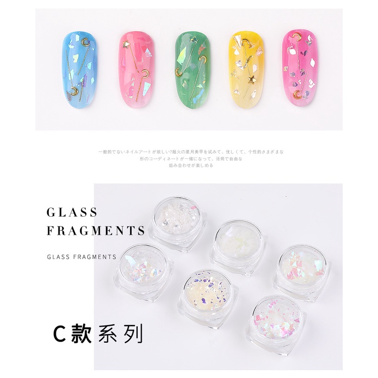 Pretty Nail foil korean BROKEN glass gold silver hiasan nailart japan nails foil transfer foil glass kutek gel