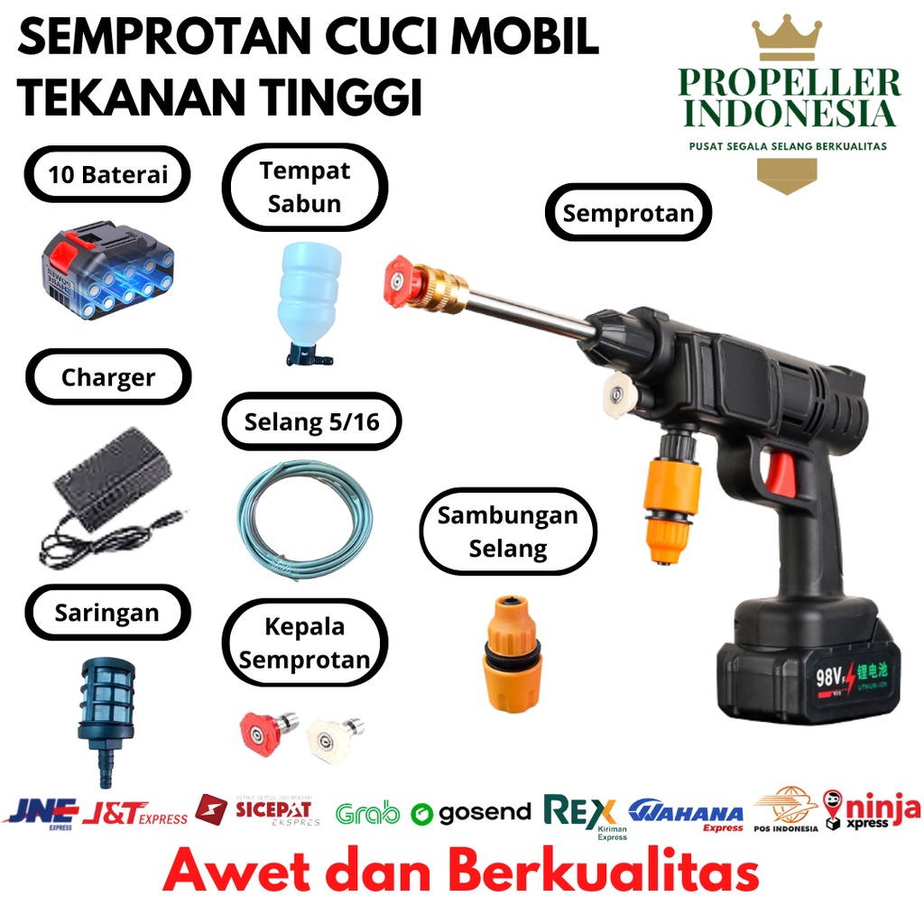 Set Alat Cuci Mobil Portable Jet Cleaner Steam Cuci Mobil