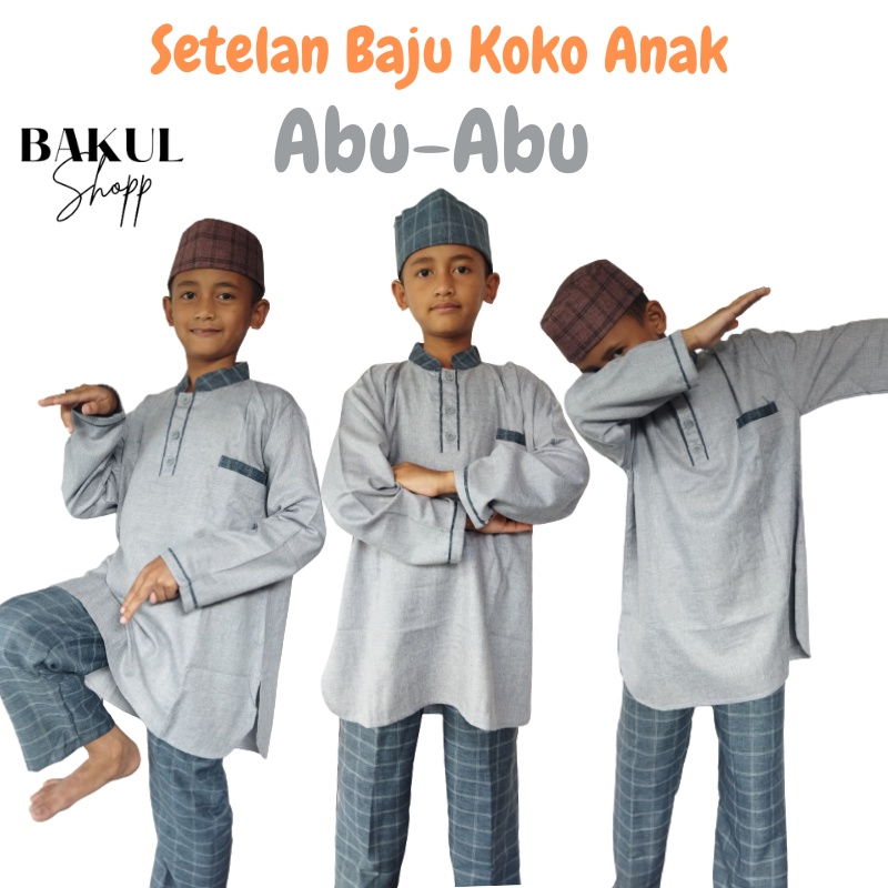 Bakul Shopp Fashion Busana Muslim Setelan Koko Anak Laki-laki Motif terbaru 2022 Usia 3-15 Tahun bahan Katun Madinah Premium