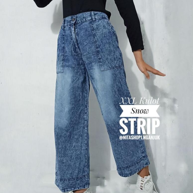 [KTG.26Au22ѕ] Celana Kulot Jeans Wanita Super Jumbo BB 40-g Size L-5XL/Celana Wanita Jeans Super Jum