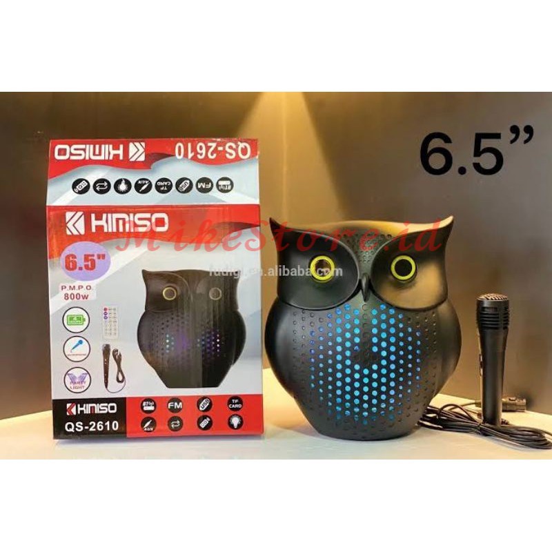 ✅COD Speaker Bluetooth Karaoke Portable KIMISO QS 2610 + Free Mic Ukuran 6'5