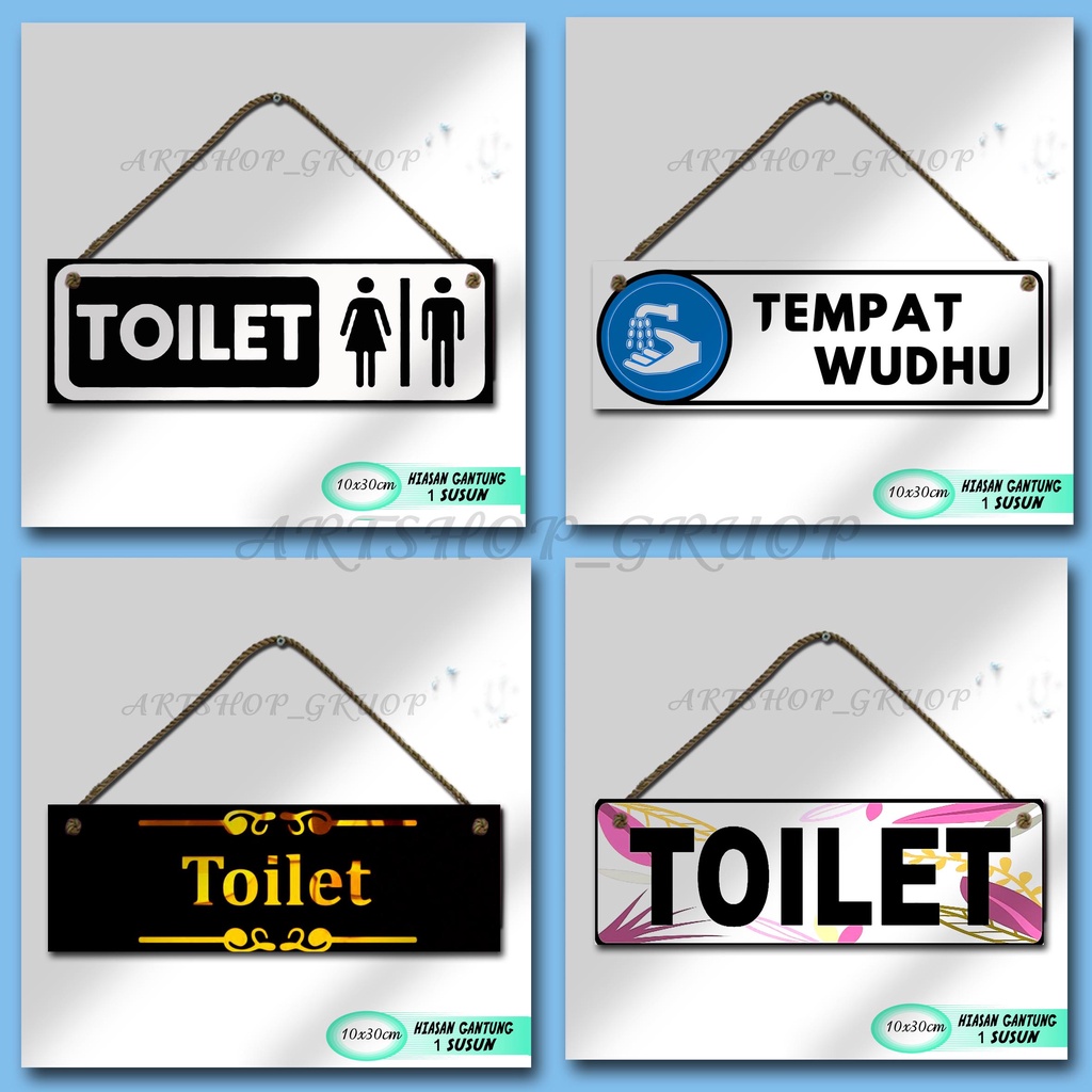 Hiasan dinding pintu pajangan pintu TOILET shabby walldecor poster kayu. pajangan rumah dekorasi