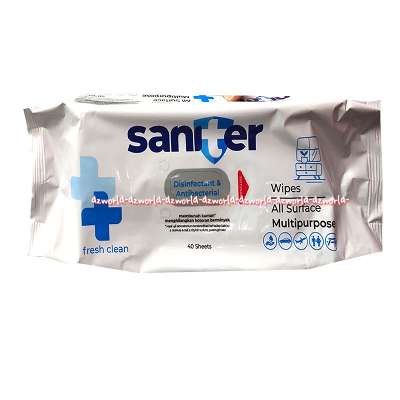 Sanitizer Disinfectant Antibacterial Wipes 40pcs All Surface Tissue Basah Anti Bakteri Tissu Sanitiser Saniter