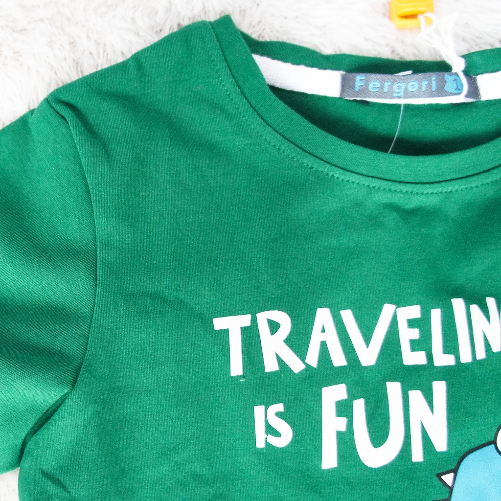 FERGORI Kaos Anak Laki - Laki Lengan Pendek Traveling Is Fun B1077