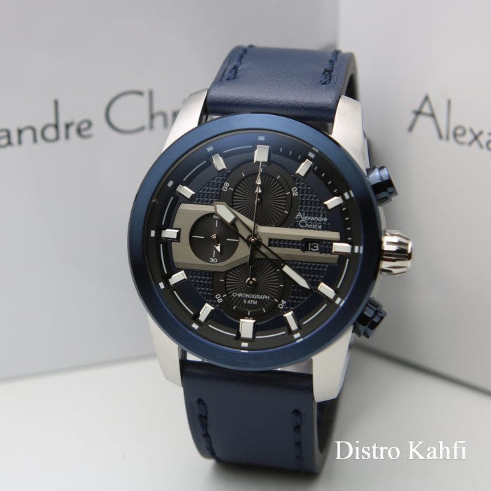 JAM TANGAN PRIA ALEXANDRE CHRISTIE AC 6562 SILVER BLUE ORIGINAL