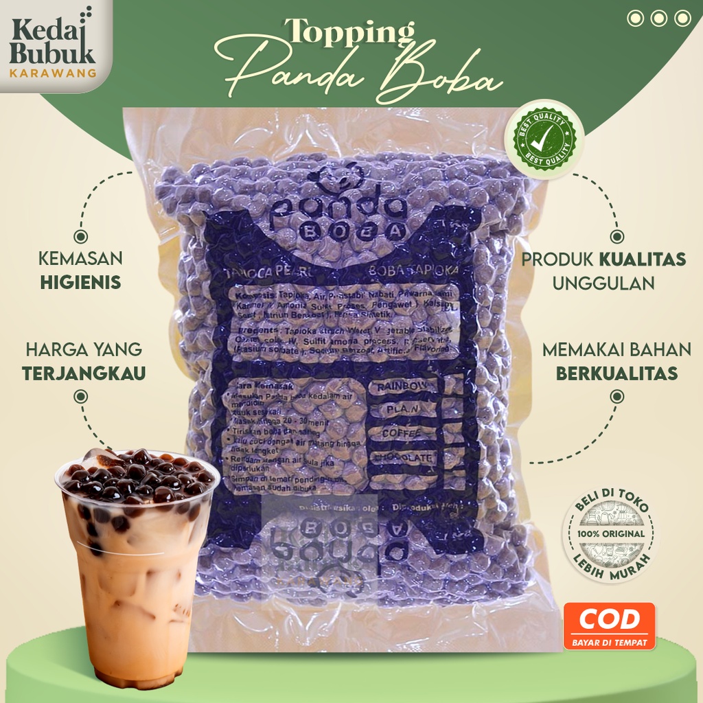 

Panda Boba Pearl 1kg Tapioka Aroma Gula Aren