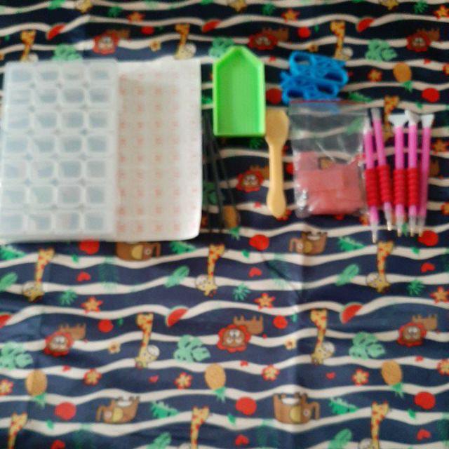 1set 5d Diy Diamond Painting Tool Embroidery Sewing Cross Stitch Tool Set With Storage Box