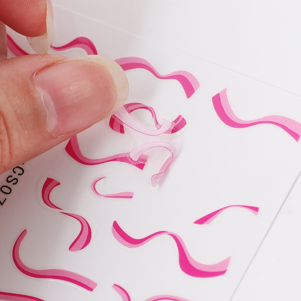 1 Lembar Stiker Kertas Pola Geometri Asimetris 3d Gaya Perancis Minimalis Untuk Nail Art