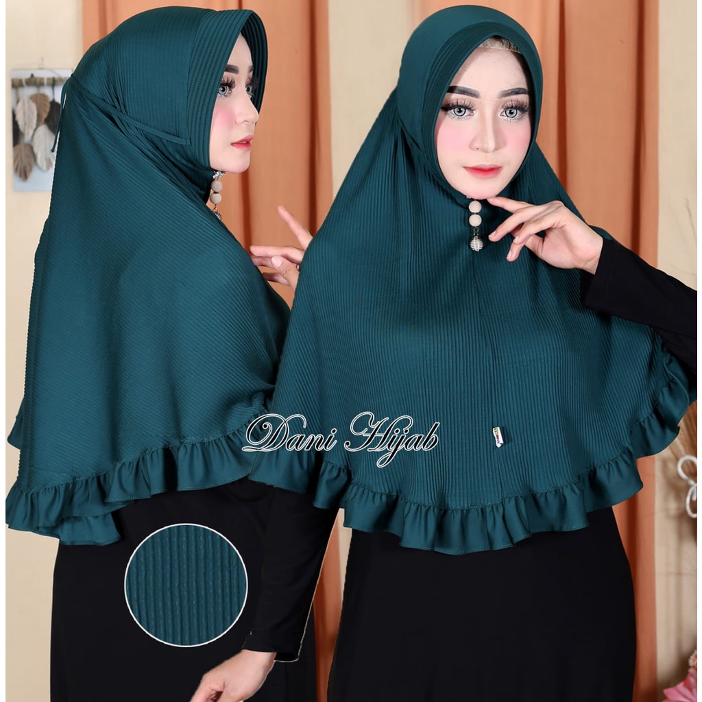 HIJAB BERGO KERUDUNG JERSEY MARYAM PLISKET PET REMPEL TALI LIDI TERBARU by DHANI HIJAB/BISA COD