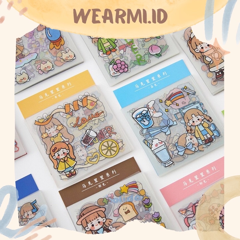 

20 pcs Sticker Lembar Pack Girl Colorfull Aesthetic Activities Telado Pencil Box Decoration Scrapbook Bujo Jurnal DIY Wearmi