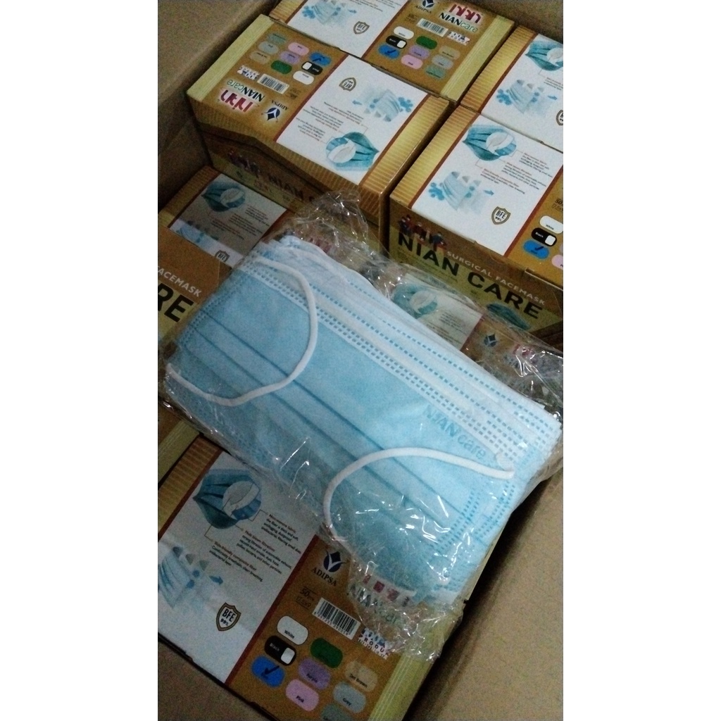 masker nian care | masker 3 ply | BIRU ISI 50PCS