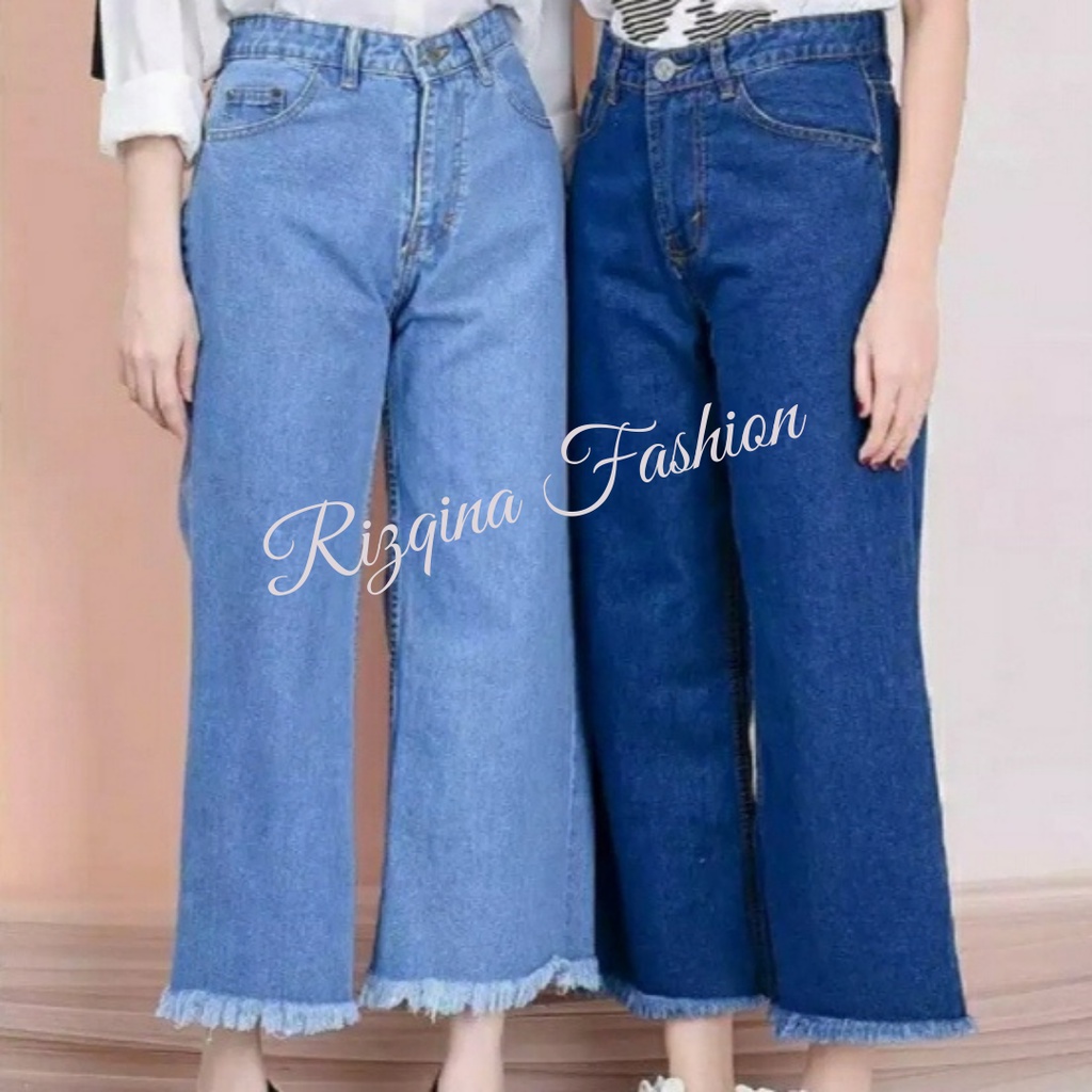 Celana Kulot jeans wanita HIGHT WAIST Premium SIZE 27-30 | Celana jean fashion | Kulot jeans cewek