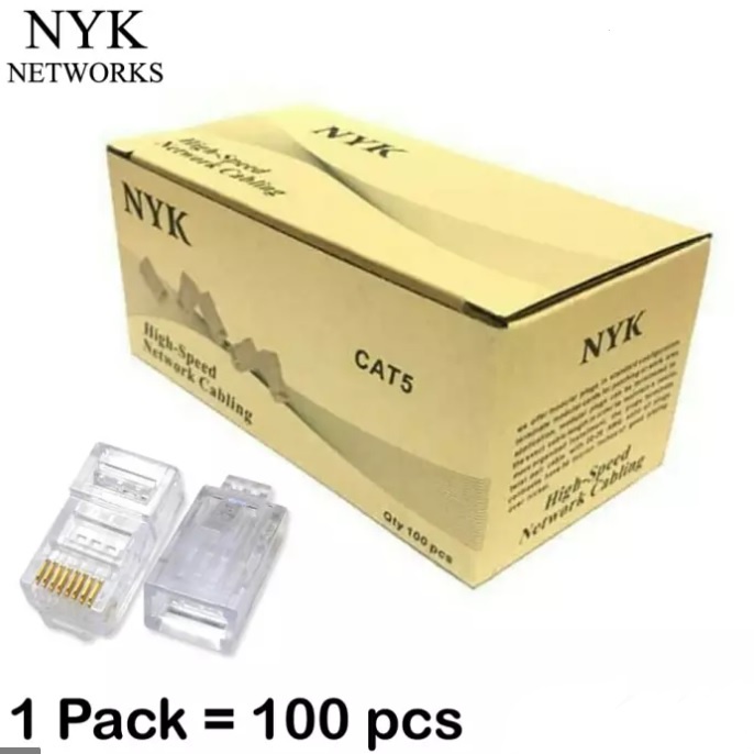 NYK Conector Rj45 Cat5 Plastik isi 100pcs - Konektor RJ45 Cat5 NYK