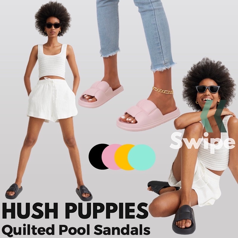 HUSH PUPPIES - QUILTED POOL SANDALS