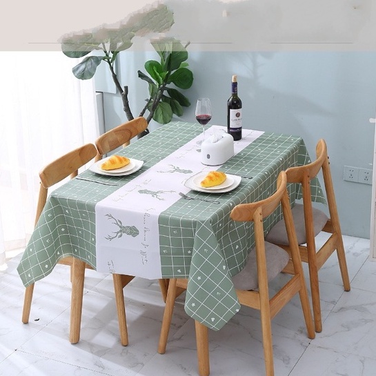 [PS HOME] Taplak Meja Anti Air / Alas Meja Makan Bahan PVC Lebih Tebal Lebih Besar / Cover Kain Meja